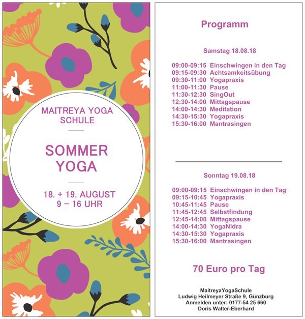Programm Sommeryoga 2018
